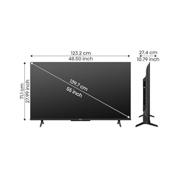Hisense 139 cm (55 inches) Bezelless Series 4K Ultra HD Smart LED Google TV 55A6H (Black) - Image 4